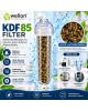 Wellon 13 Inch KDF 85 + Activated Carbon Inline Water Filter | Chlorine, Iron & Hydrogen Sulfide Reduction | Improves Taste & Odour | Transparent Refillable Filter .